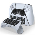 White gaming controller with keyboard attachment on a white background