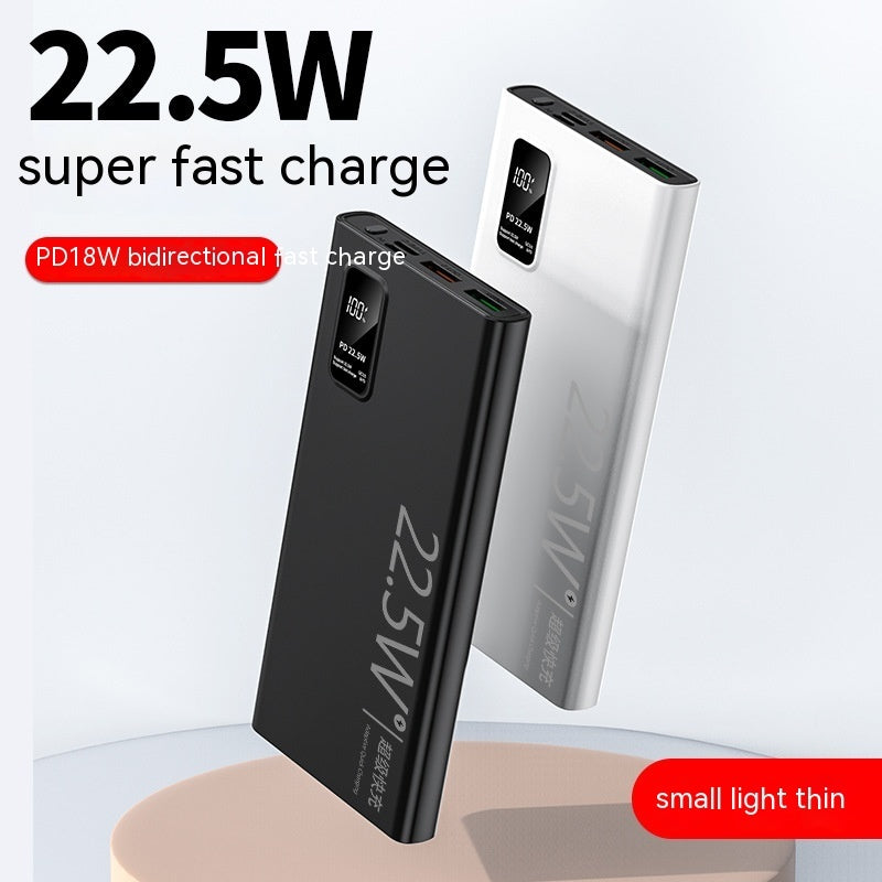 Two power banks with 22.5W charging capability on a white background