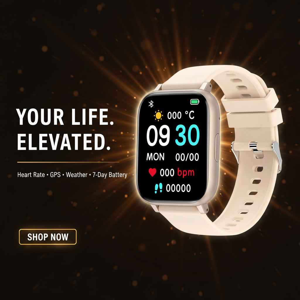 Smartwatch with Heart Rate and Blood Pressure Monitoring