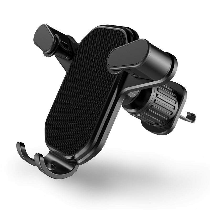 Online Business car phone holder mounted on a vehicle dashboard, holding a smartphone securely for easy access and use while driving.