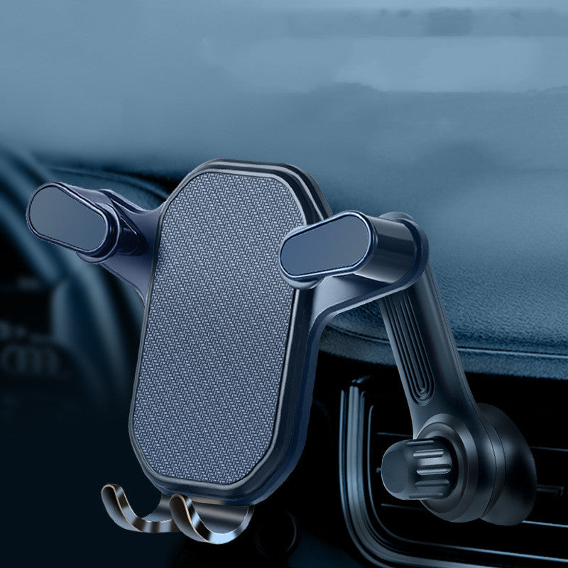 Online Business car phone holder attached to a vehicle dashboard, adjustable mount for secure smartphone placement.