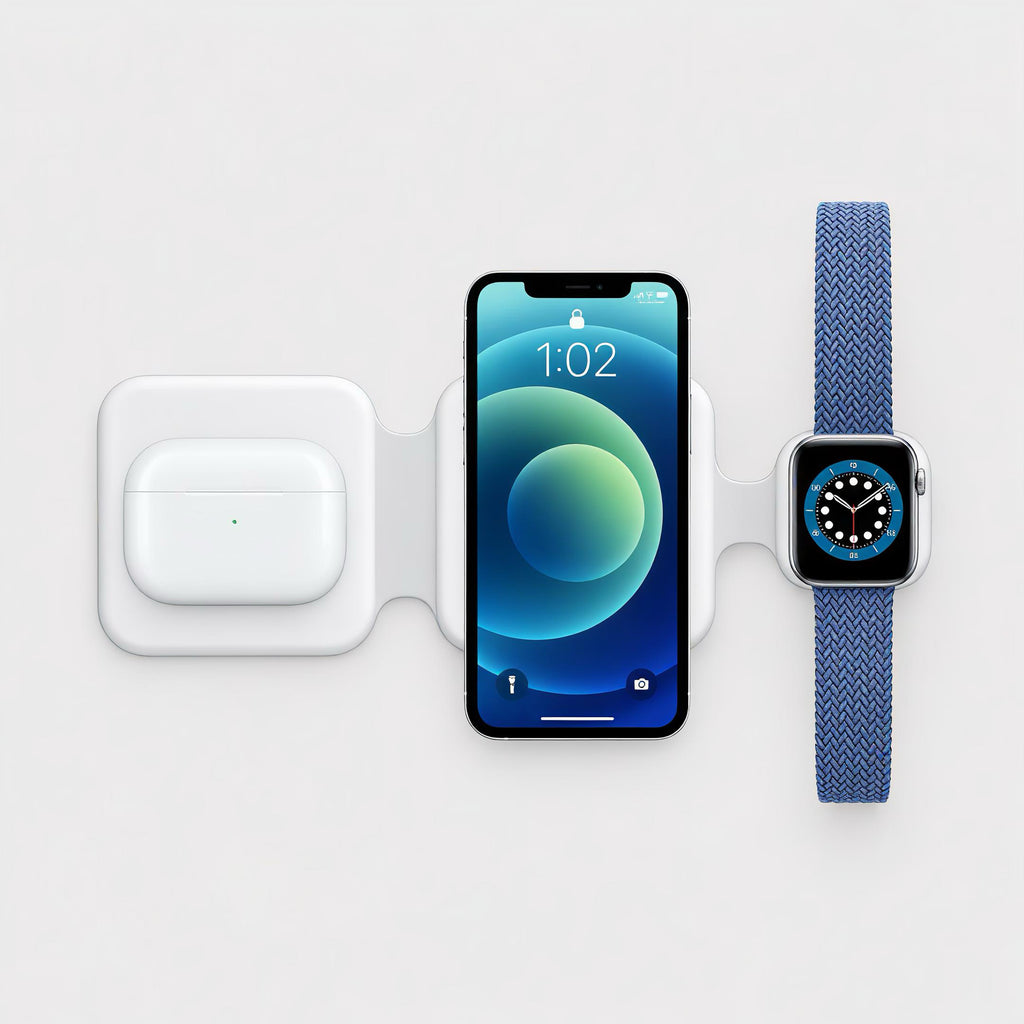 3-in-1 Foldable Magnetic Wireless Charging Station | Fast Charger for iPhone, Apple Watch & AirPods