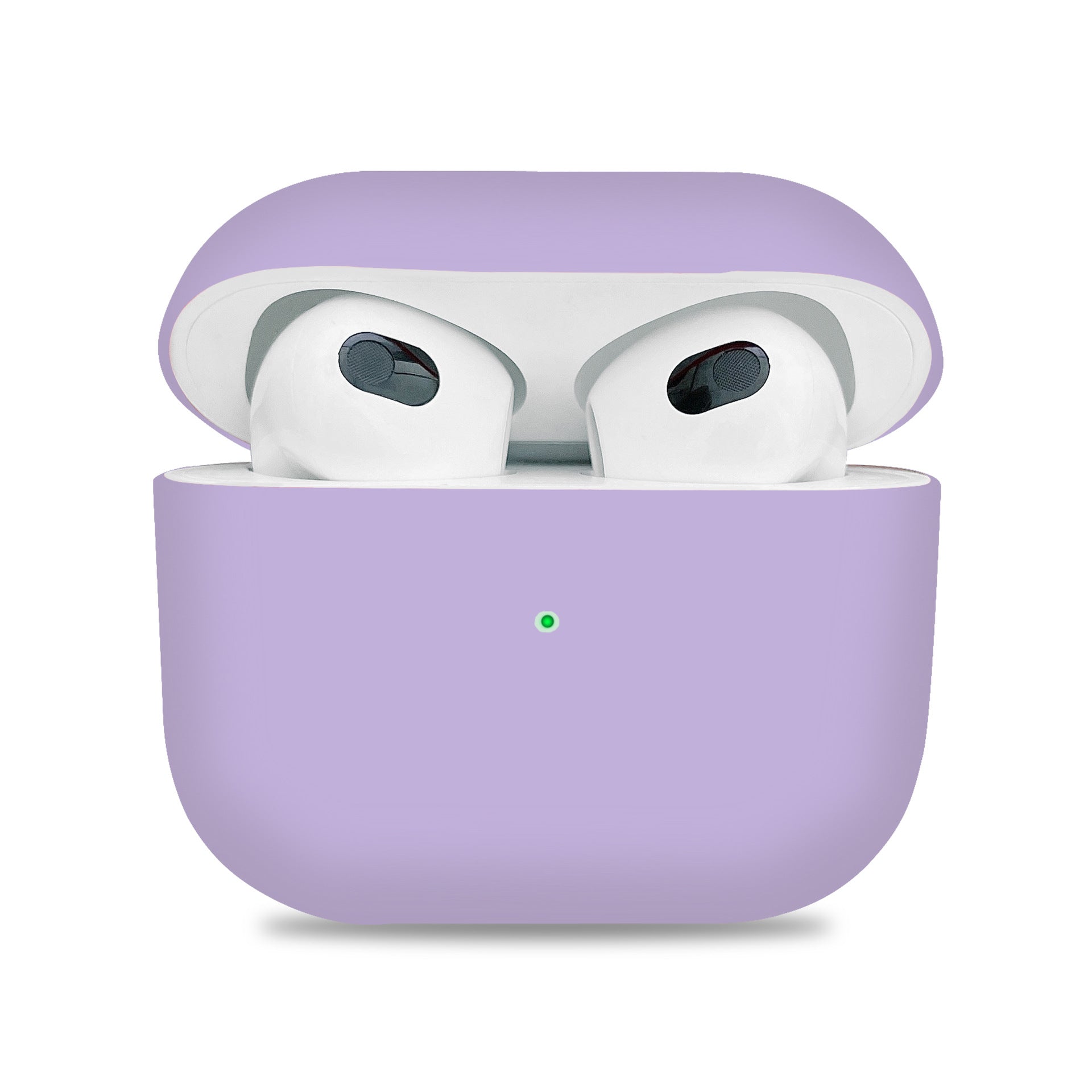 Lila wireless earbuds in an open charging case on a white background