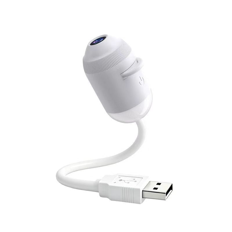 White USB camera with flexible arm on a white background