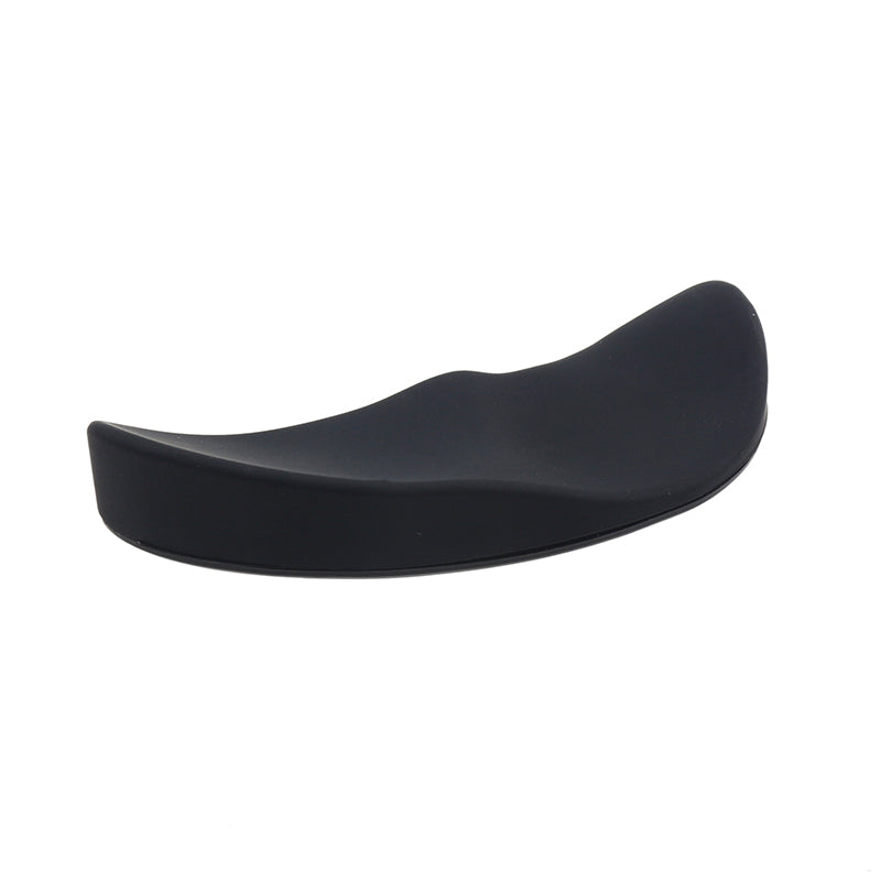 Black silicone wrist guard on a white background